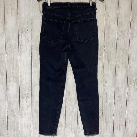 Old Navy Jeans Women's 2 O.G. Black Straight High Rise Distressed Secret Pockets - Picture 5 of 8